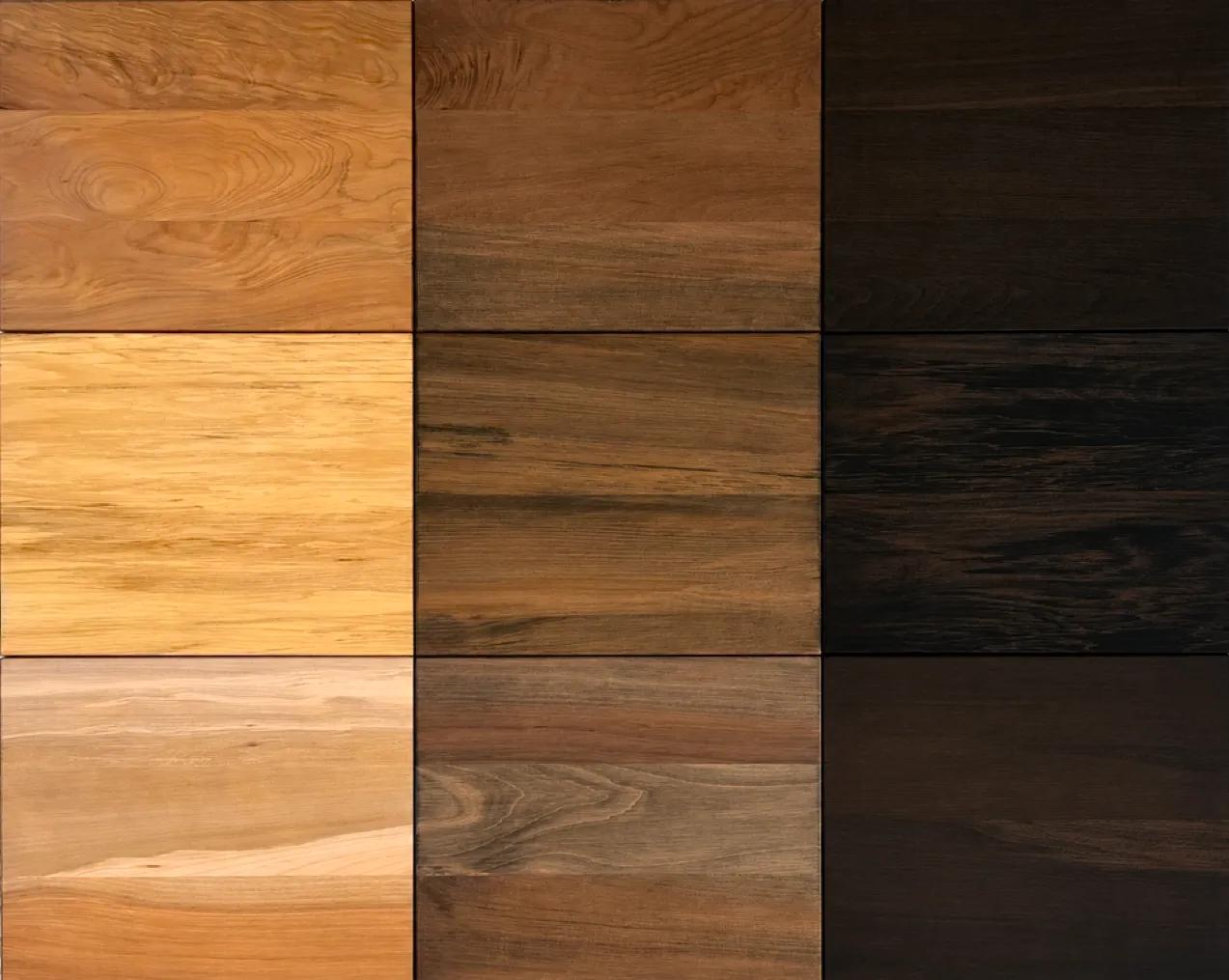 Innate Furniture timber sample grid showing native timber options for custom dining tables