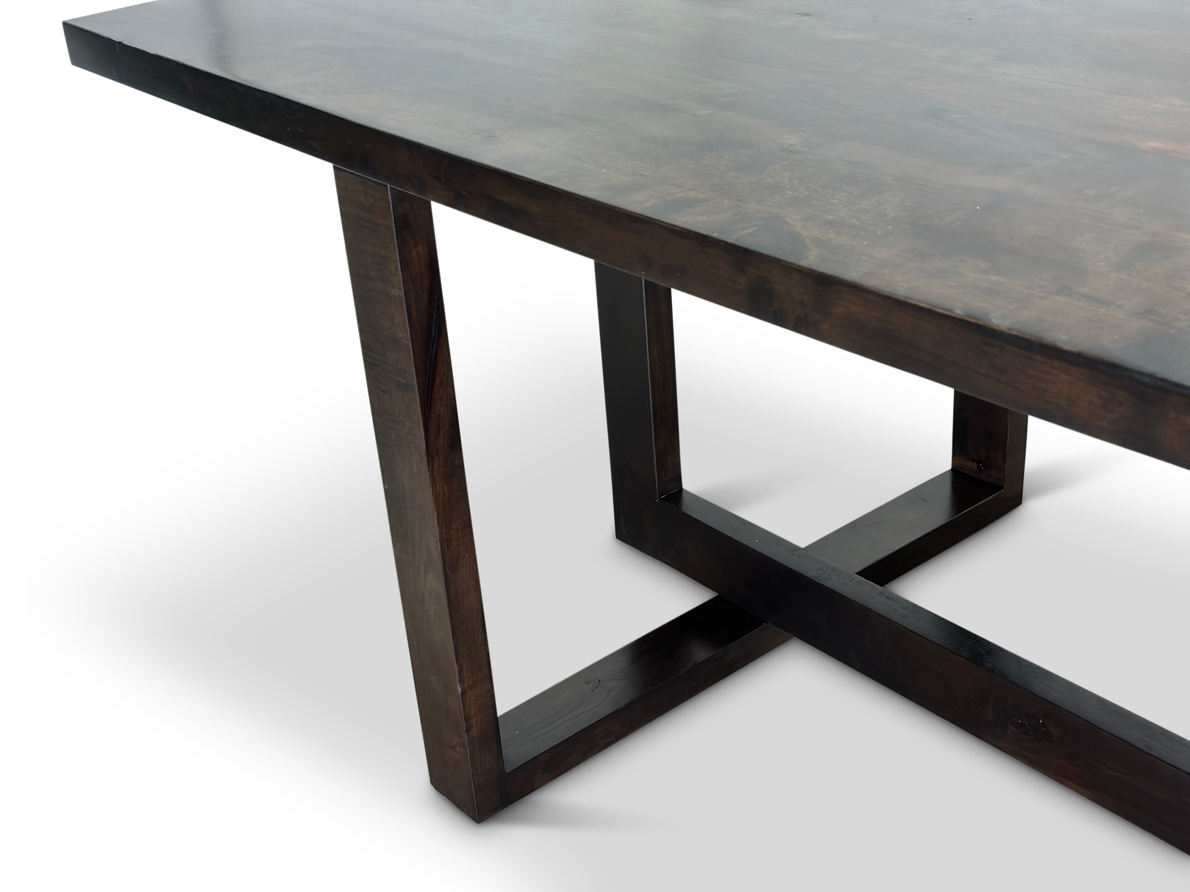 Floating base dining table