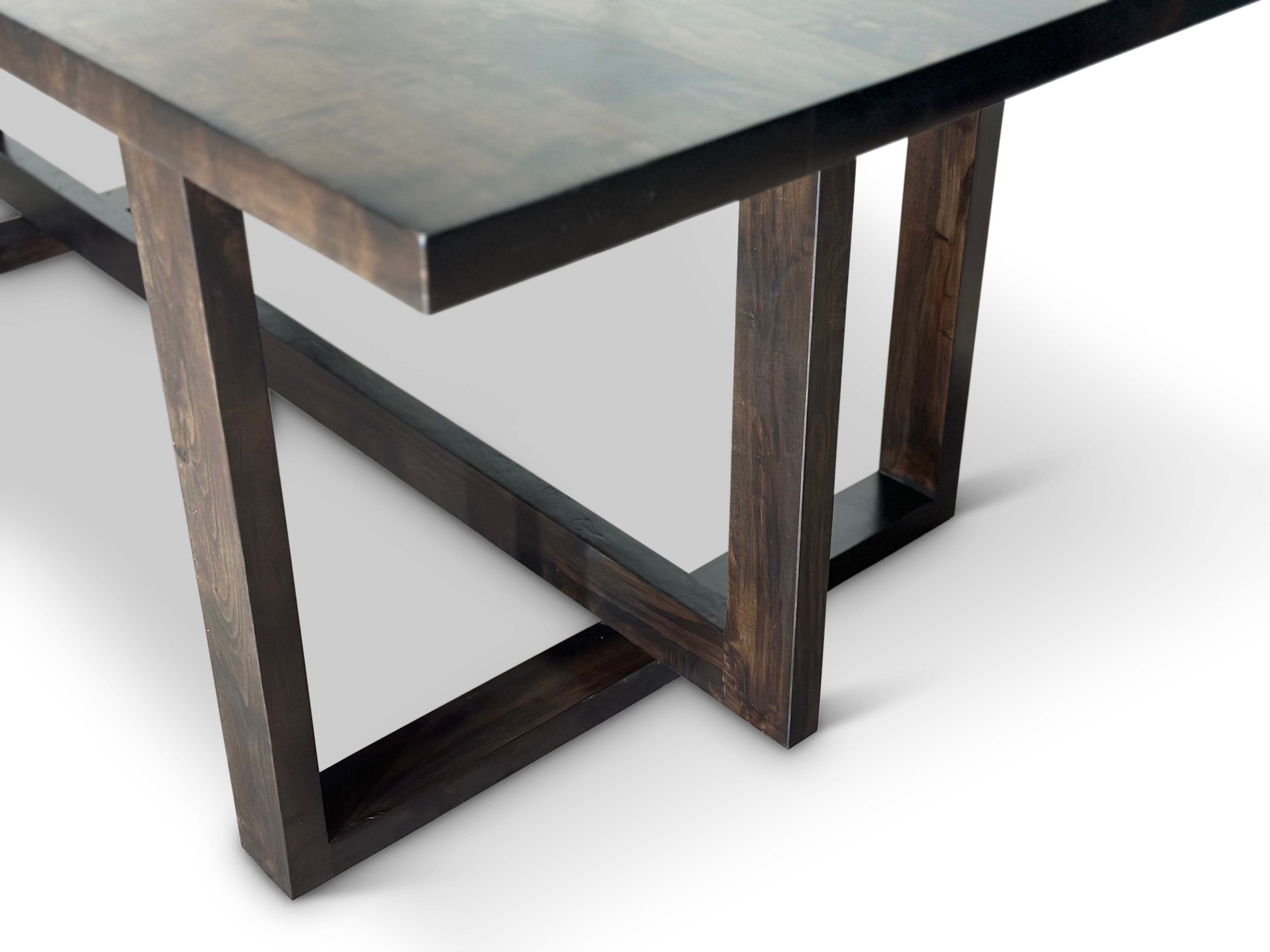 Floating base dining table