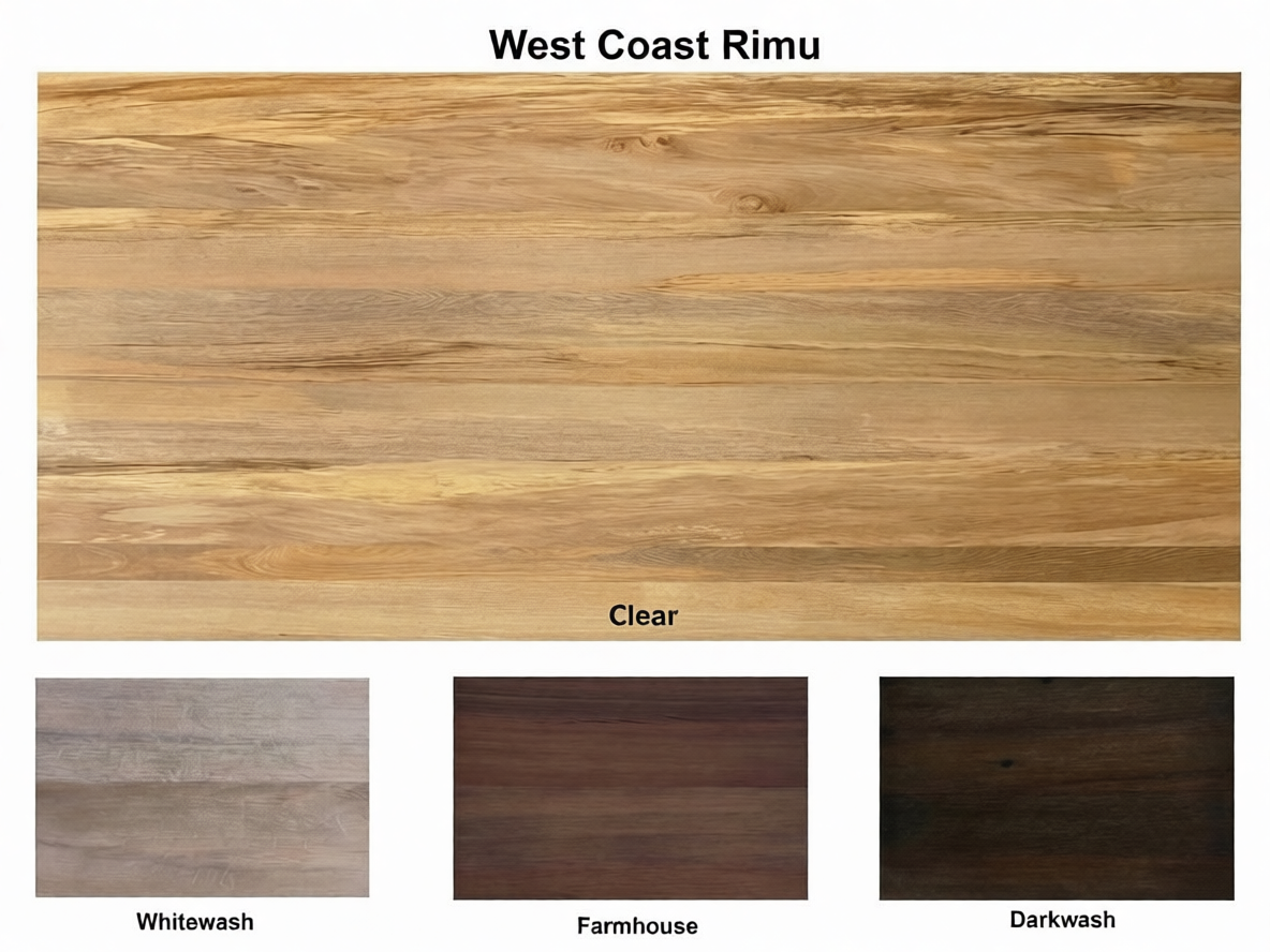 West Coast Rimu timber colour swatch, natural hardwax oil finish