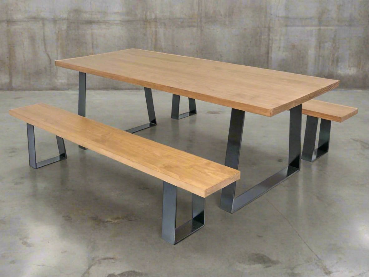 Custom Steel Frame Dining Table