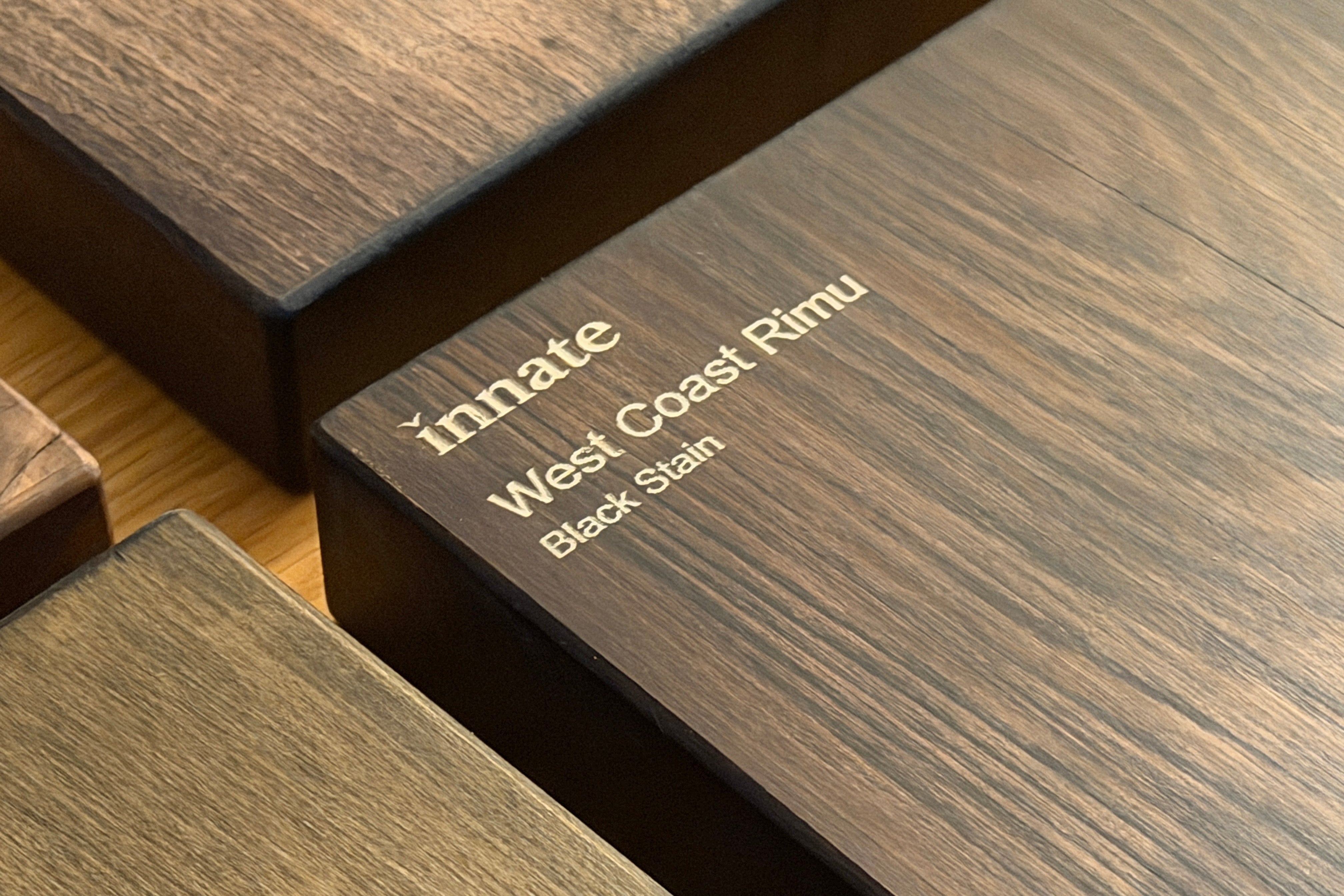Wooden surface with 'innate' branding and product name.