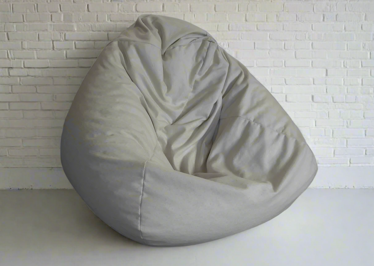 Bean bag made by Innate Furniture using woollen fabric and filled with EcoBeans - Cream colour